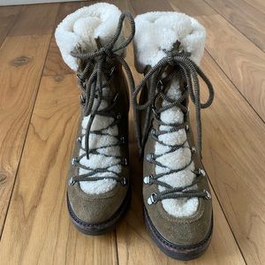 Marc Fisher LTD Shearling Lace Up Booties